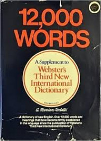 Image of 12000 words a supplement to Websters third new international dictionary